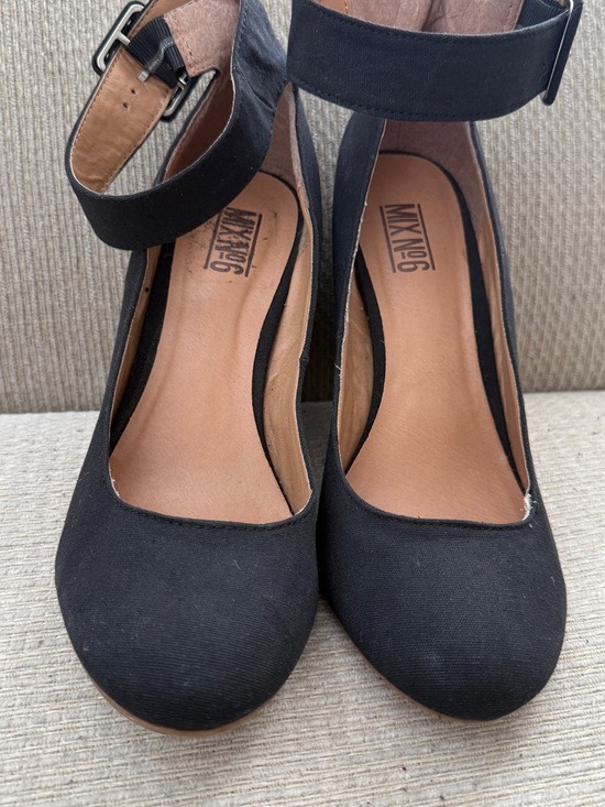 Mix No. 6 Shoes - Mix No. 6 Black Ankle-Strap Wedges